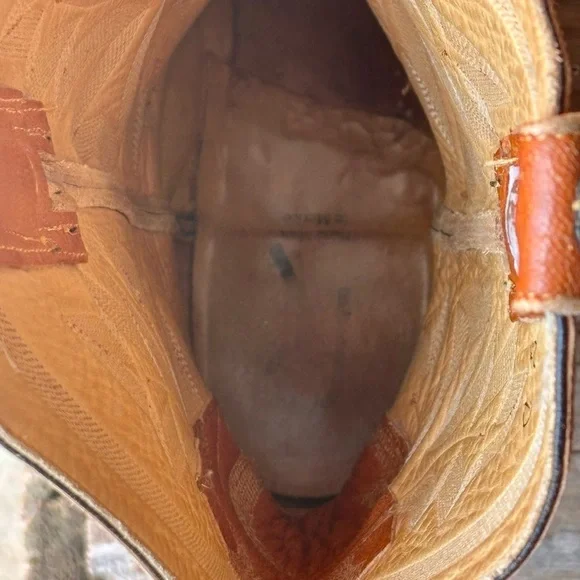 Rod Patrick Men's Handmade Ostrich Black Brown Leather Western Boots Sz 8D - Picture 9 of 10